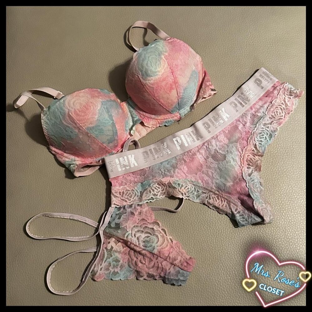 3 PC Victoria's Secret Bra and Panty Set Size 34D, Small Panties